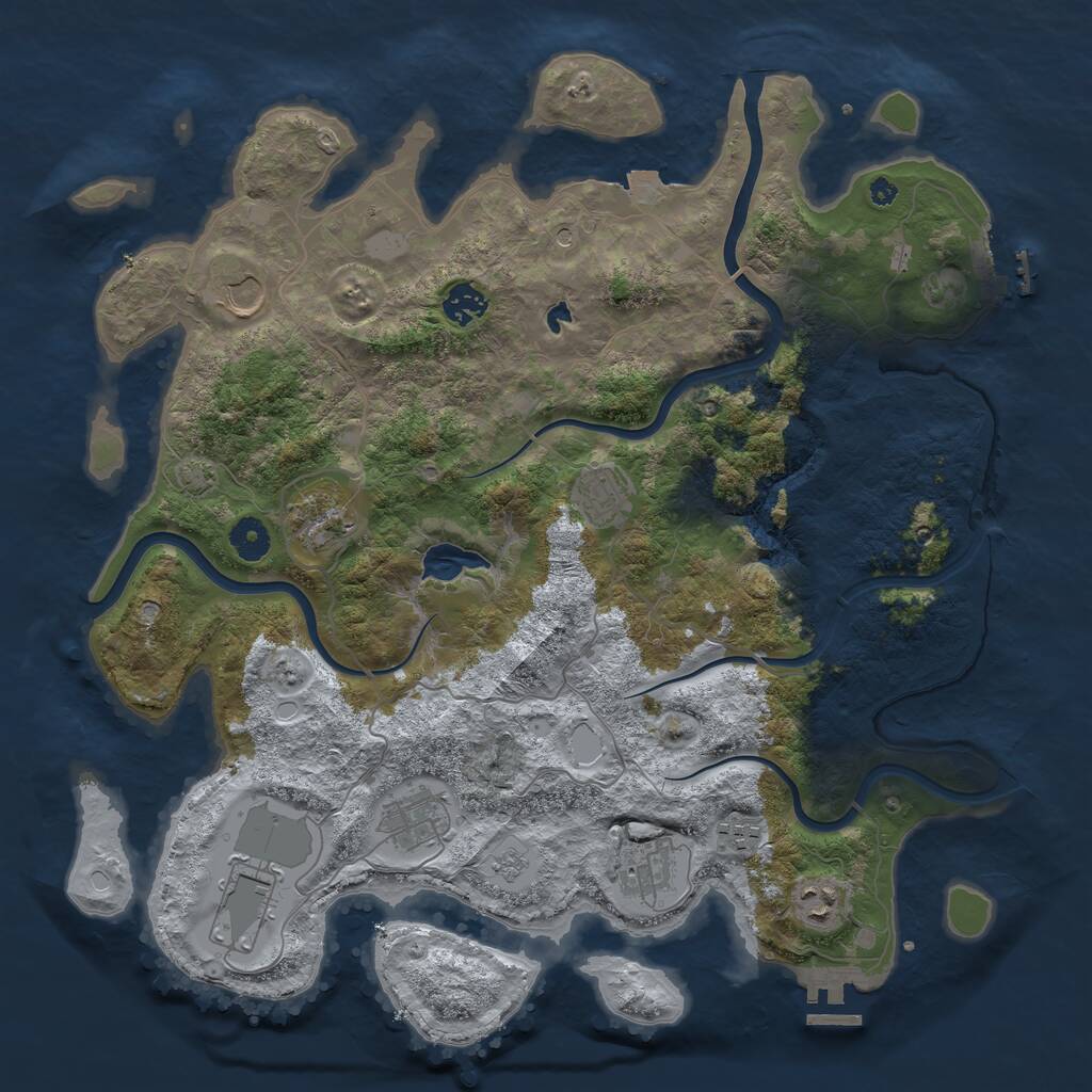 Rust Map: Procedural Map, Size: 4000, Seed: 9876514, 15 Monuments