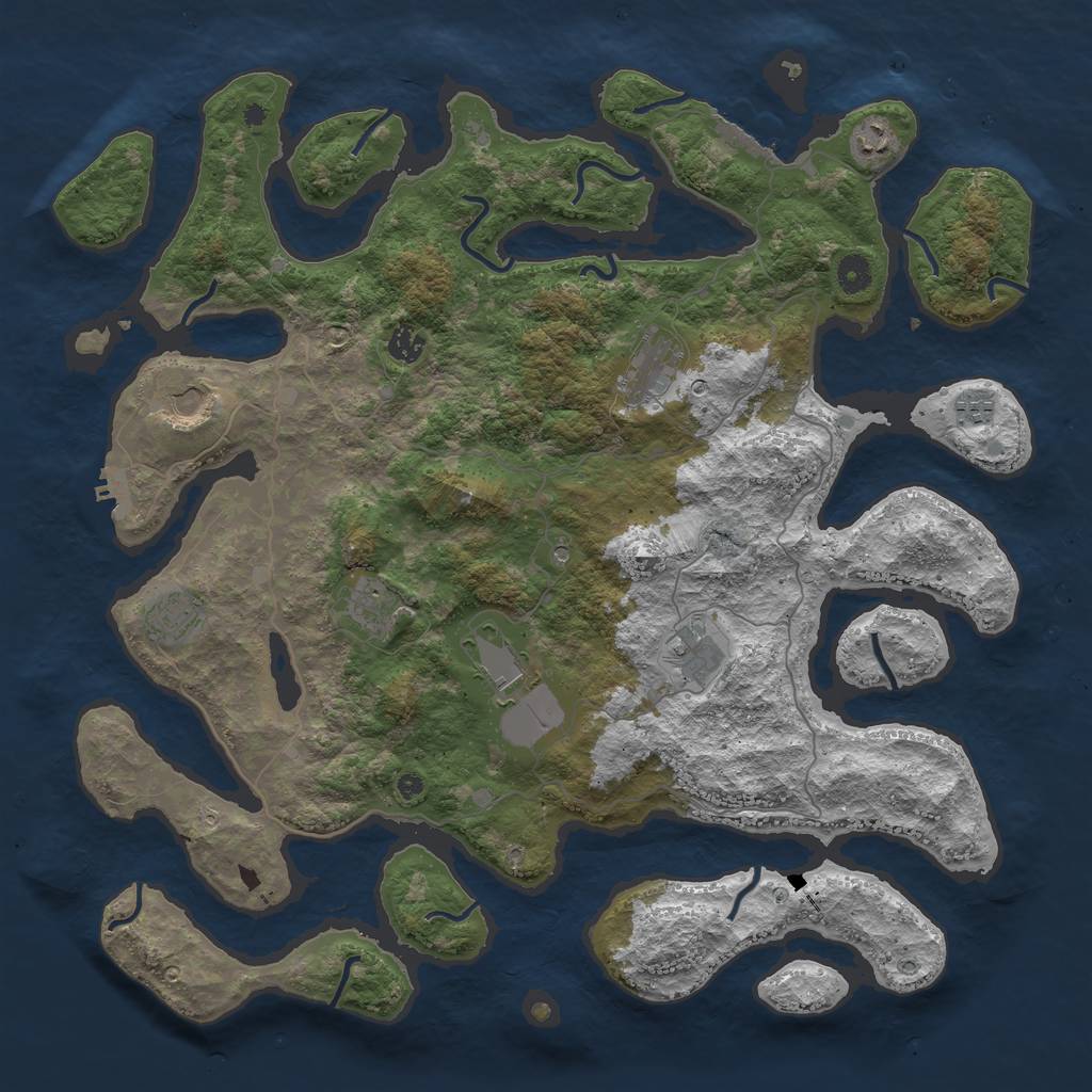 Rust Map: Procedural Map, Size: 4500, Seed: 26121003, 14 Monuments