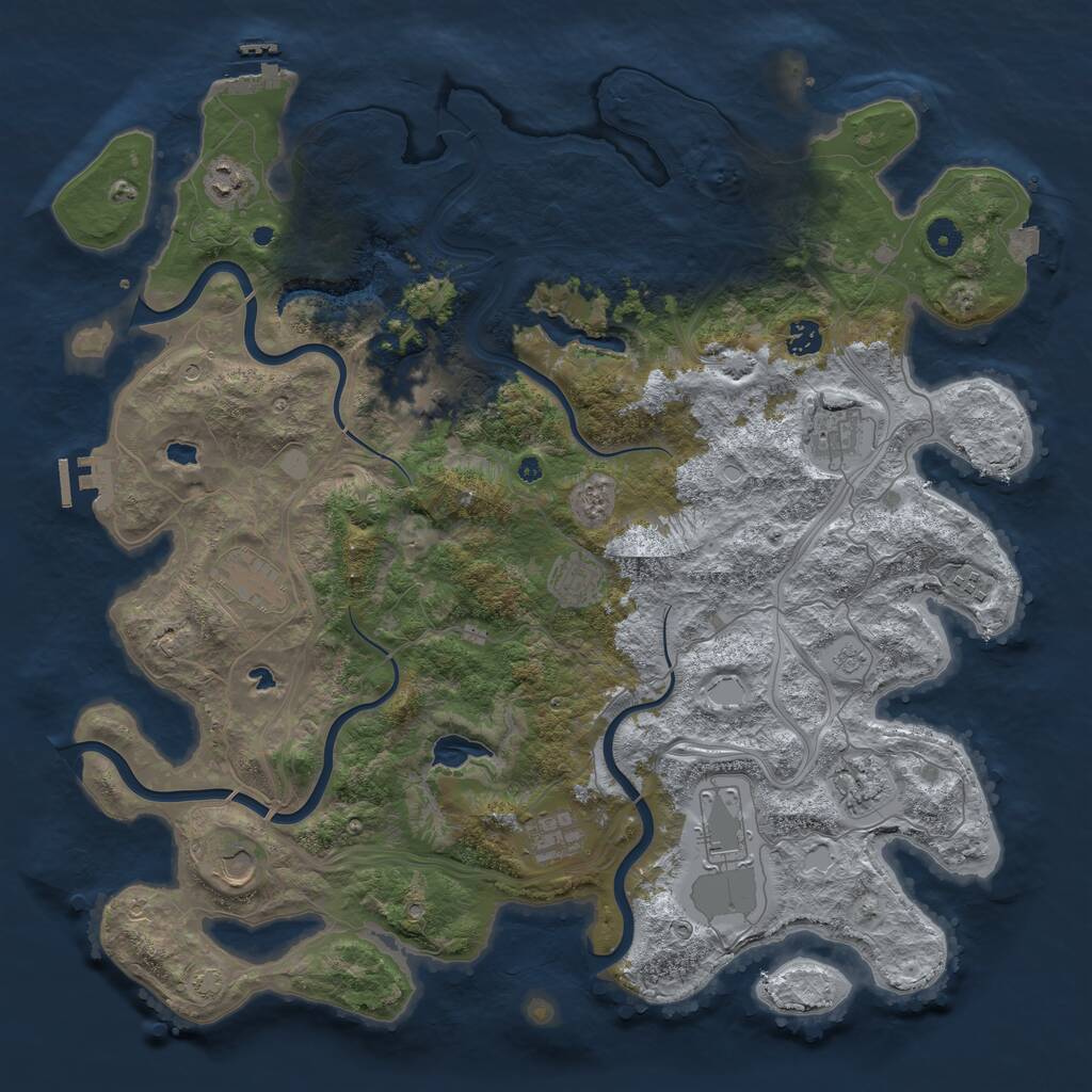 Rust Map: Procedural Map, Size: 4500, Seed: 26121003, 17 Monuments