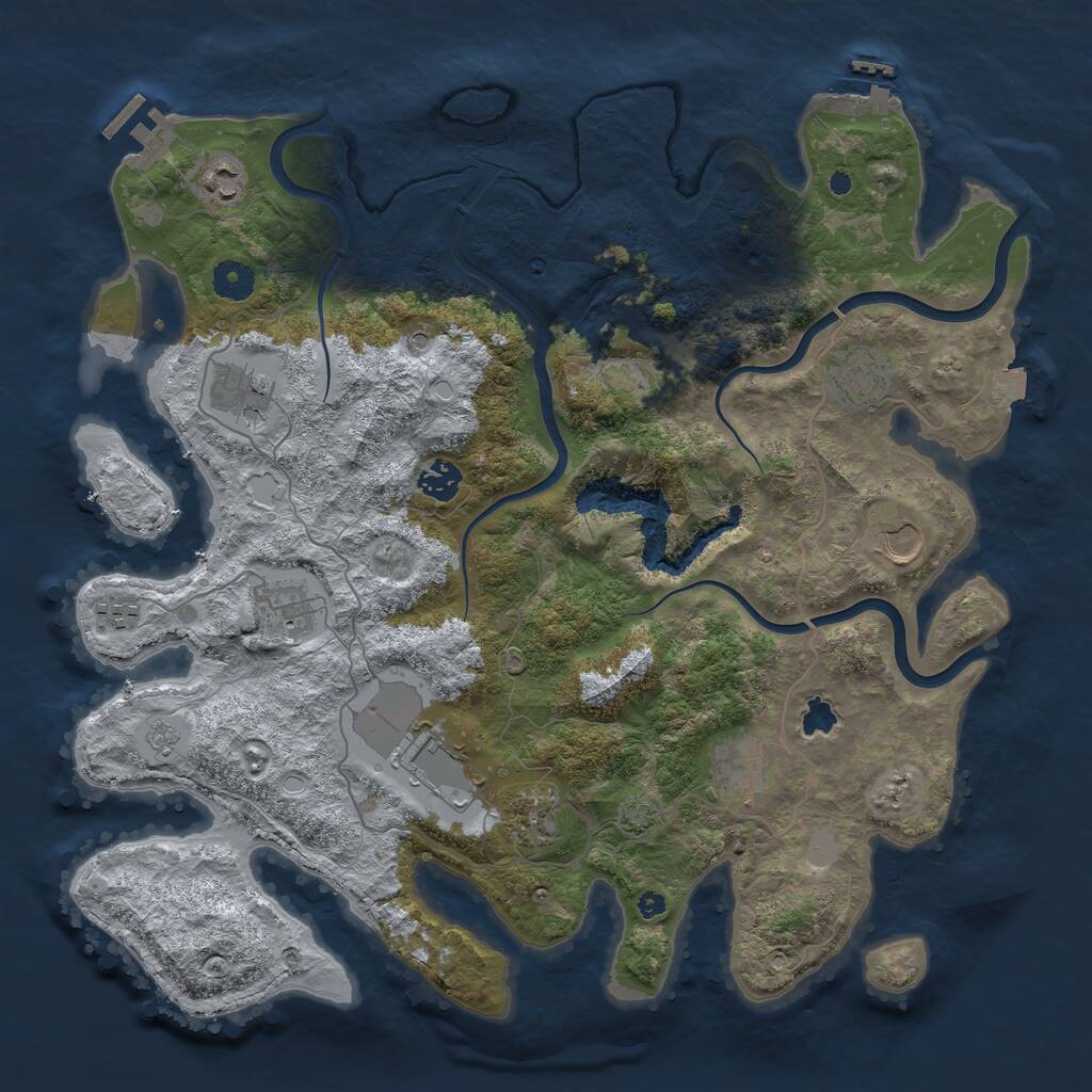 Rust Map: Procedural Map, Size: 4000, Seed: 749665, 16 Monuments