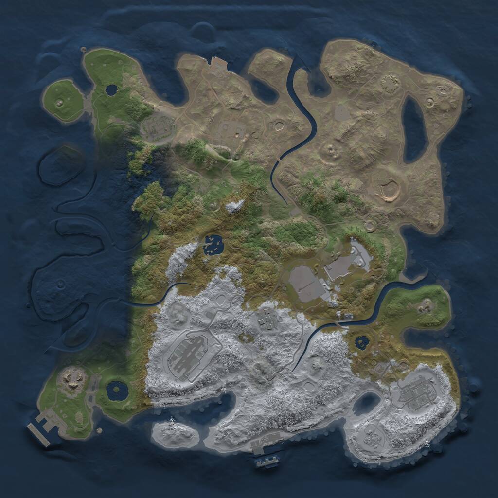 Rust Map: Procedural Map, Size: 3500, Seed: 548485, 15 Monuments