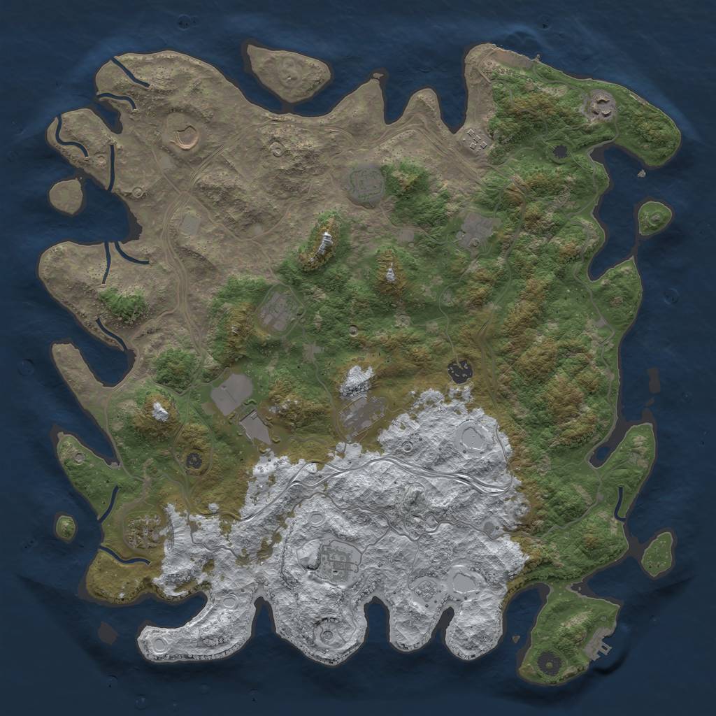 Rust Map: Procedural Map, Size: 4500, Seed: 768633, 20 Monuments