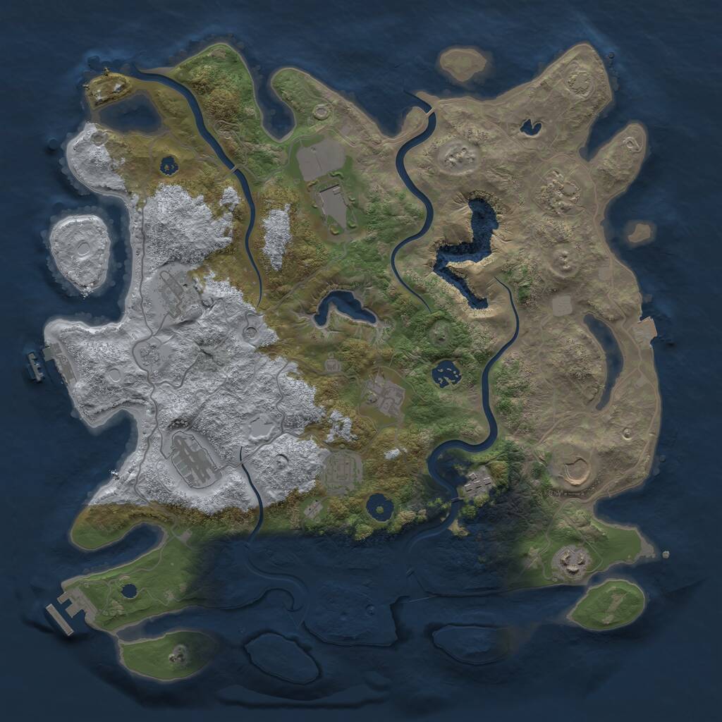 Rust Map: Procedural Map, Size: 4000, Seed: 986547871, 16 Monuments