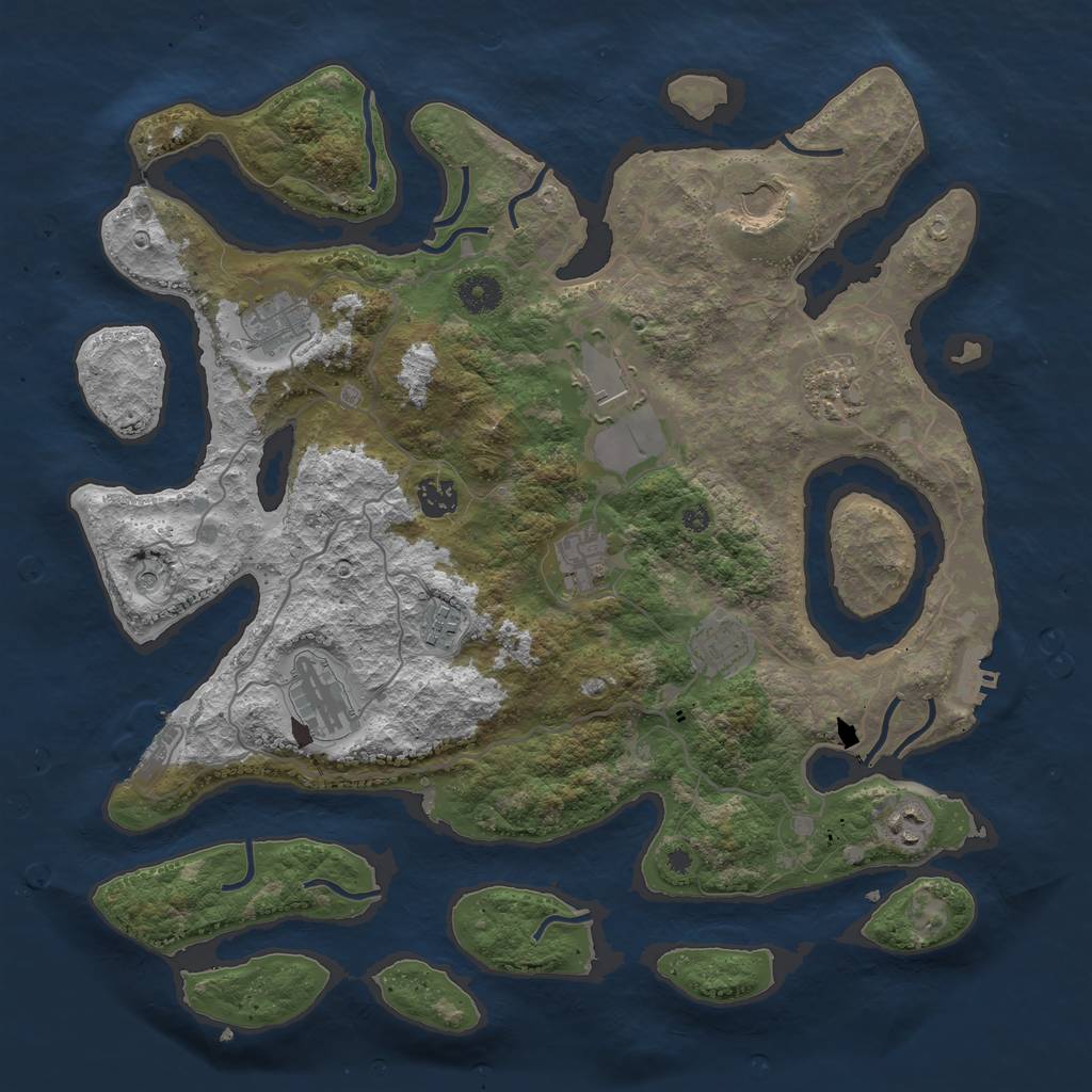 Rust Map: Procedural Map, Size: 4000, Seed: 986547871, 15 Monuments