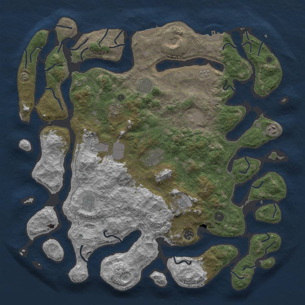 Rust Map: Procedural Map, Size: 4800, Seed: 7531598, 16 Monuments