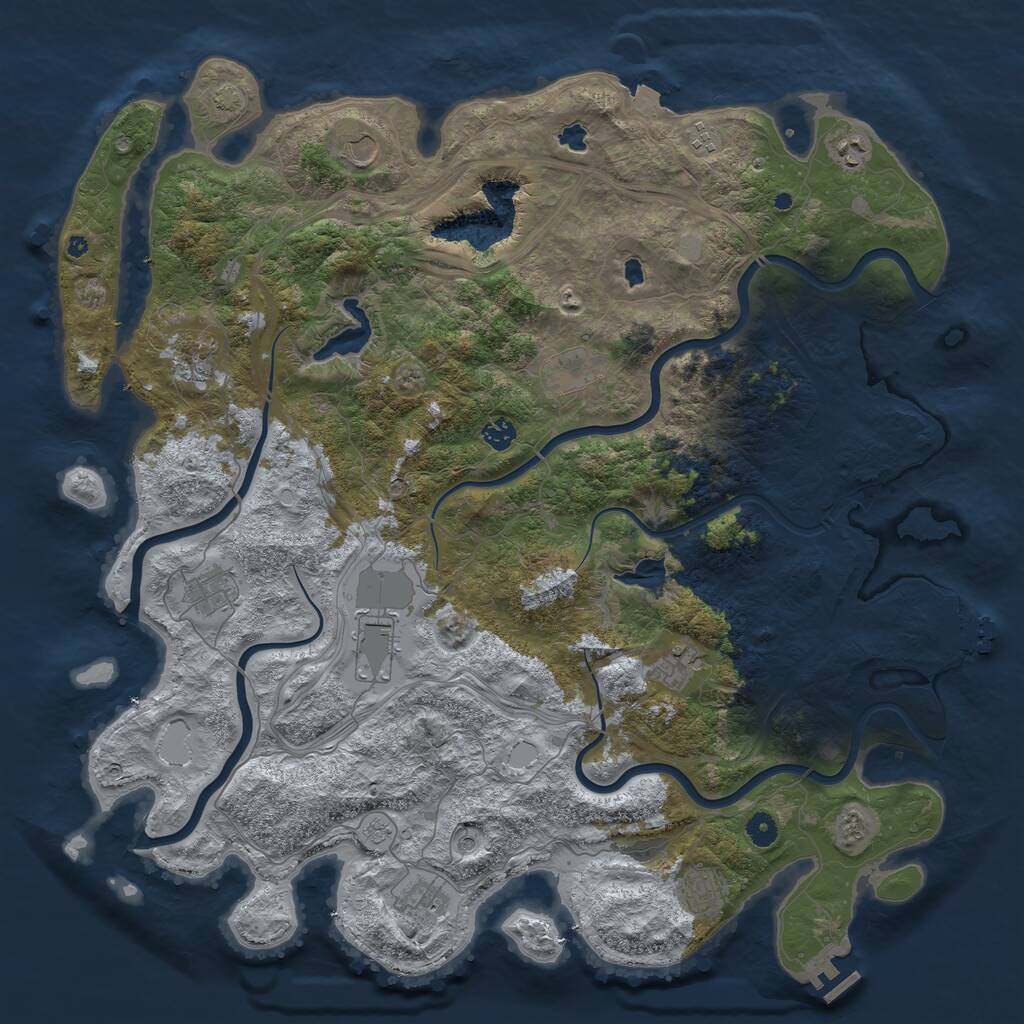 Rust Map: Procedural Map, Size: 4800, Seed: 7531598, 17 Monuments