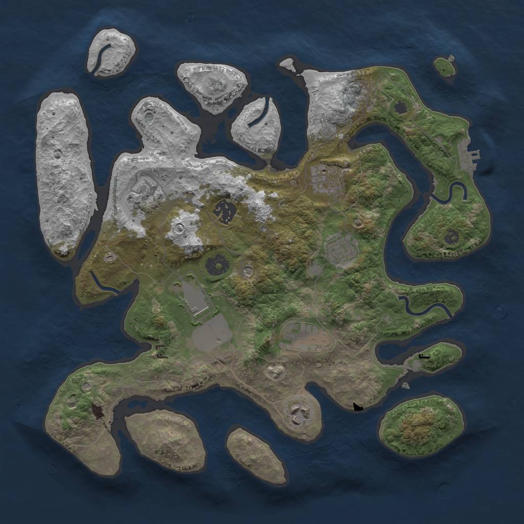 Rust Map: Procedural Map, Size: 3500, Seed: 4123123, 11 Monuments