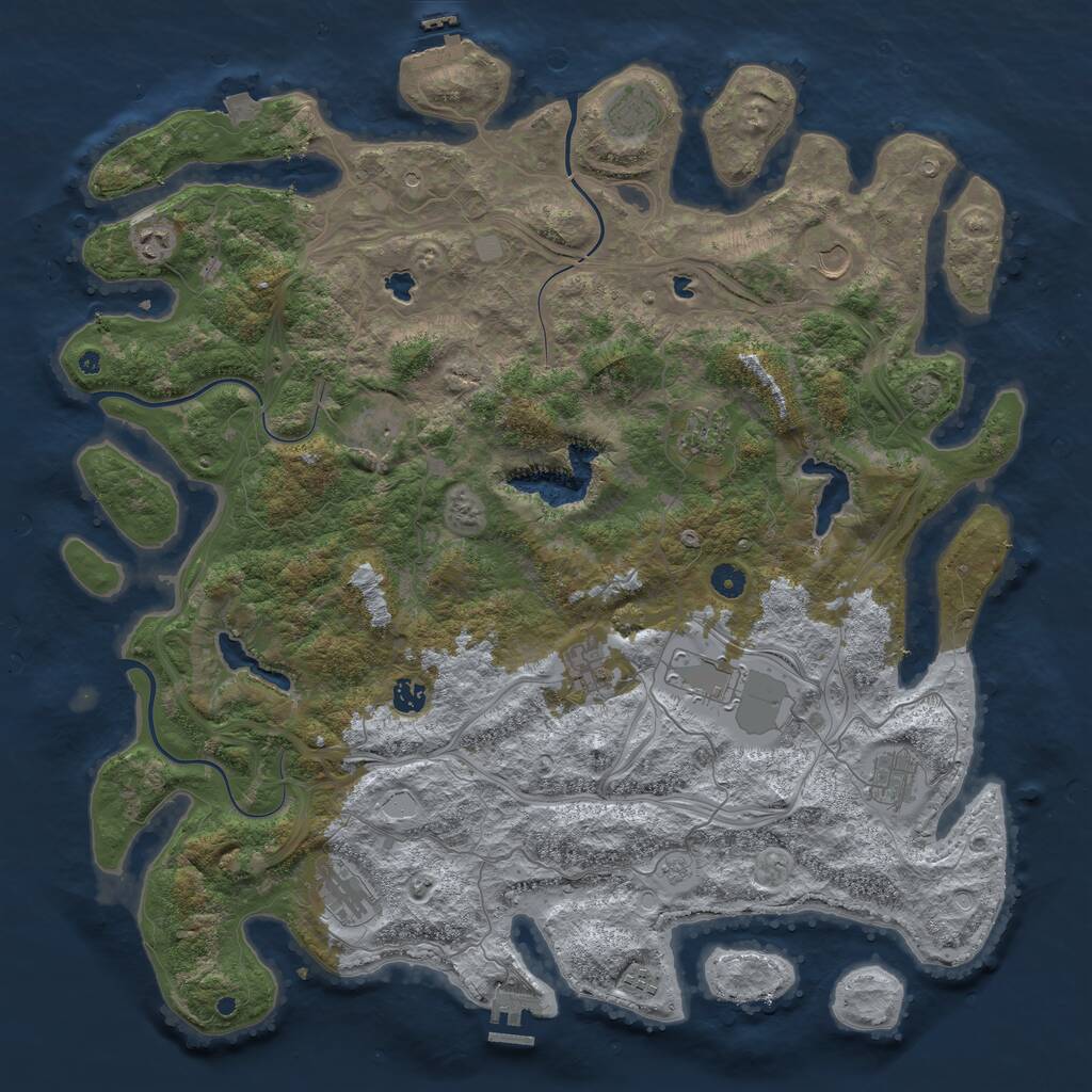 Rust Map: Procedural Map, Size: 4800, Seed: 141, 17 Monuments