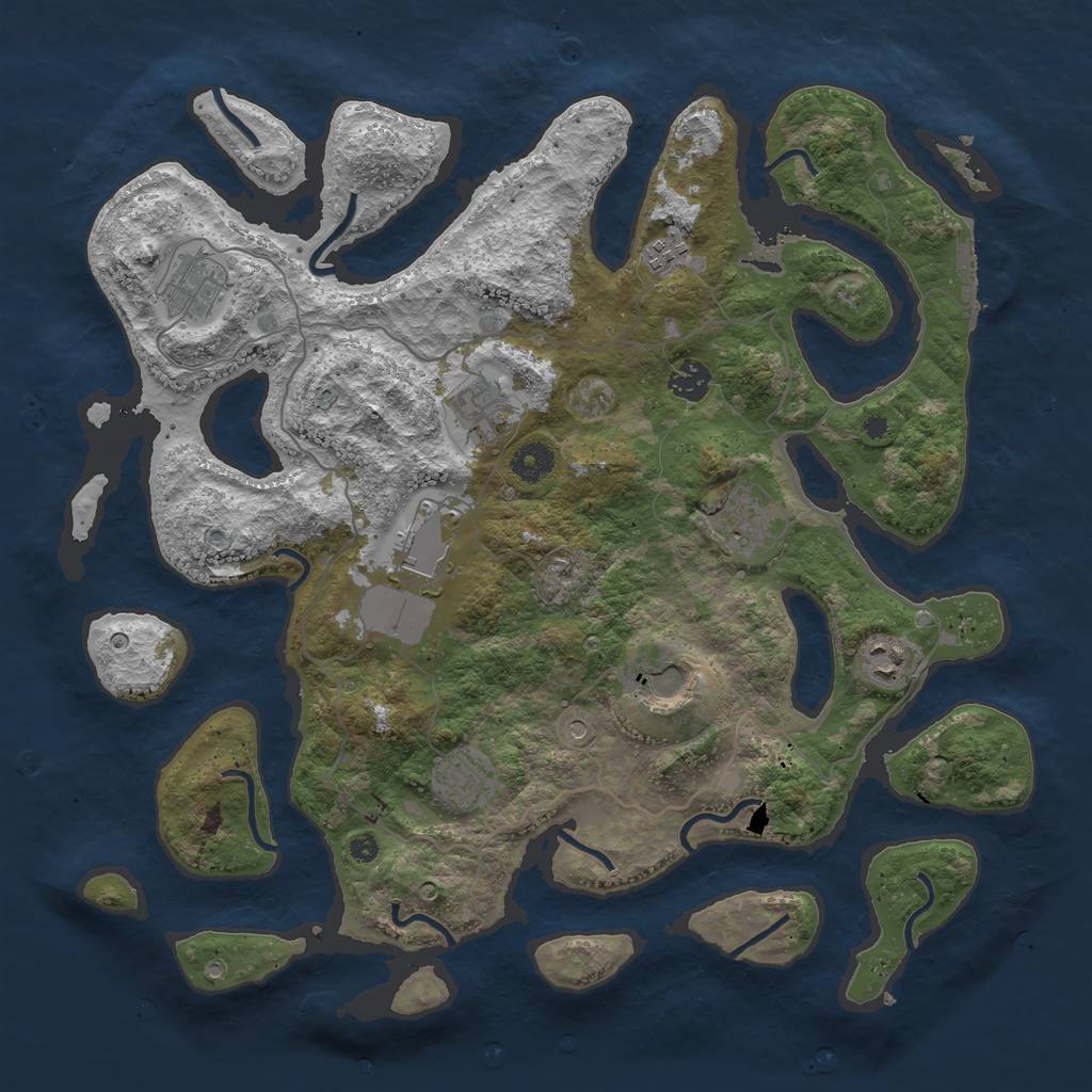 Rust Map: Procedural Map, Size: 4000, Seed: 20984, 13 Monuments