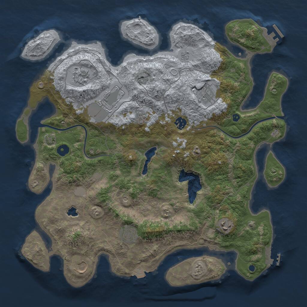 Rust Map: Procedural Map, Size: 4000, Seed: 627278973, 14 Monuments