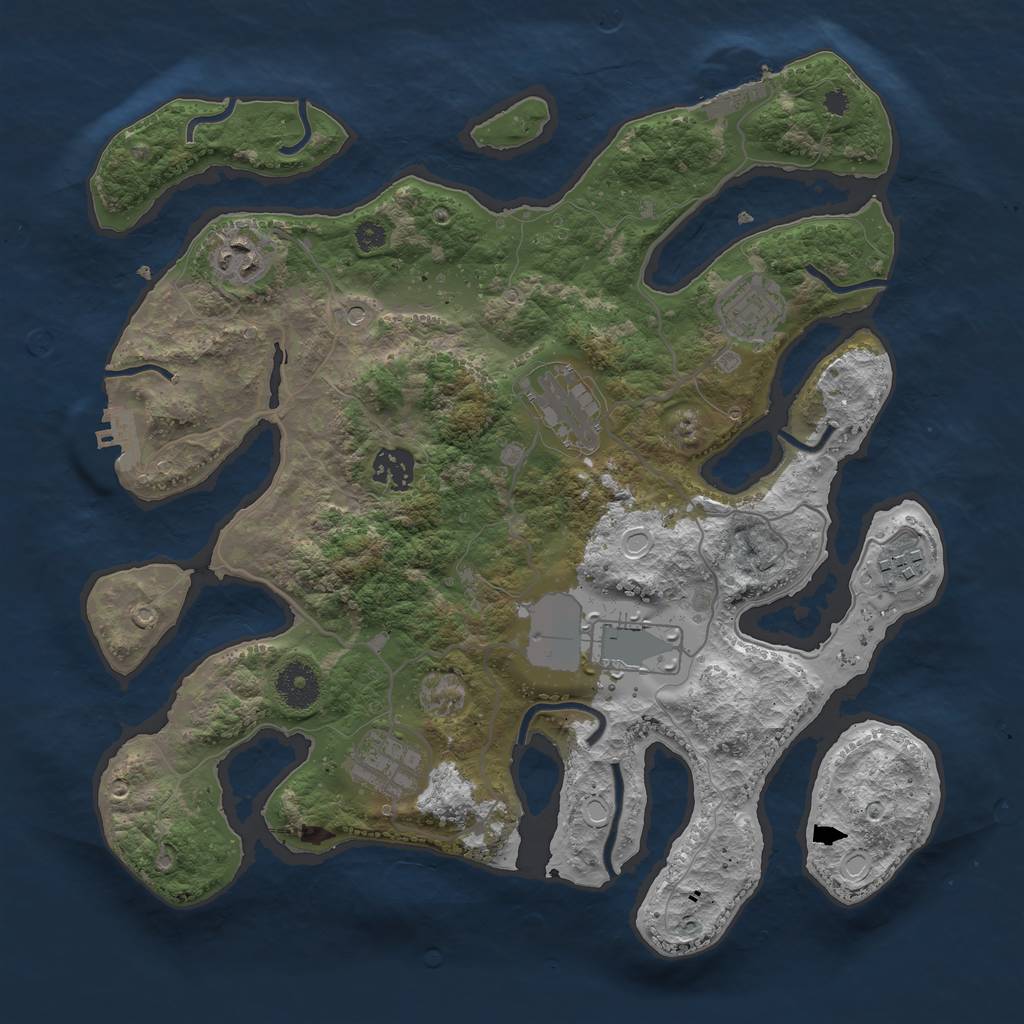 Rust Map: Procedural Map, Size: 3500, Seed: 278975182, 18 Monuments