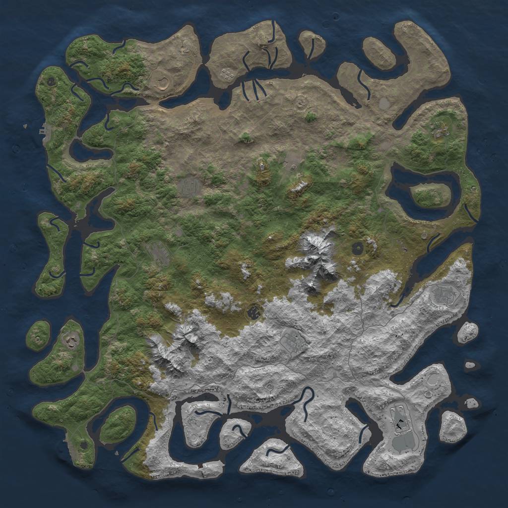 Rust Map: Procedural Map, Size: 6000, Seed: 1018, 19 Monuments