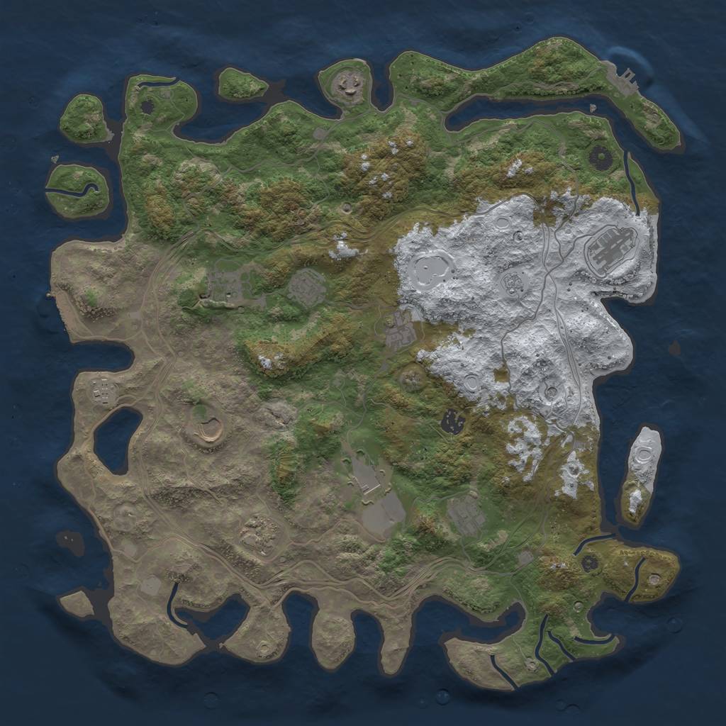 Rust Map: Procedural Map, Size: 4500, Seed: 133780085, 20 Monuments