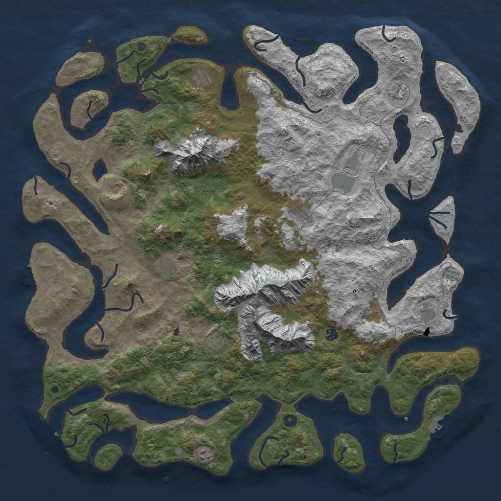 Rust Map: Procedural Map, Size: 6000, Seed: 98610176, 22 Monuments