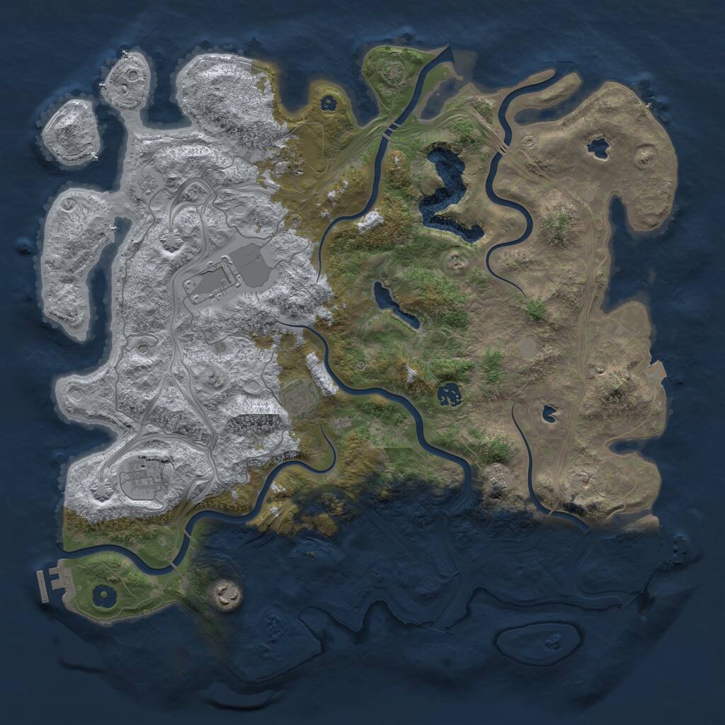 Rust Map: Procedural Map, Size: 4500, Seed: 260581930, 13 Monuments