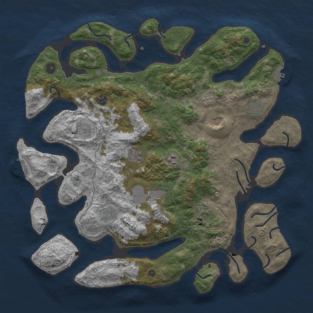 Rust Map: Procedural Map, Size: 4500, Seed: 451006, 21 Monuments