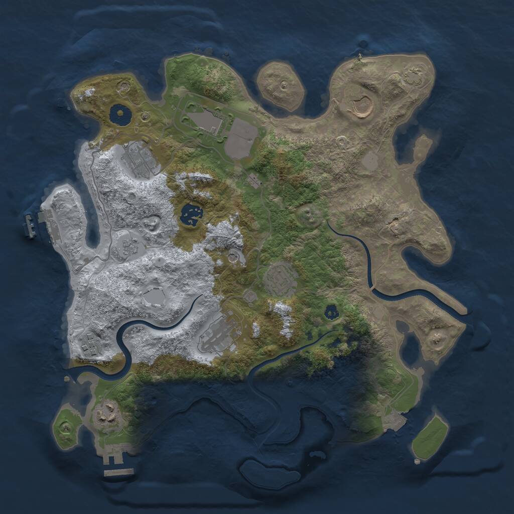 Rust Map: Procedural Map, Size: 3500, Seed: 311097, 14 Monuments