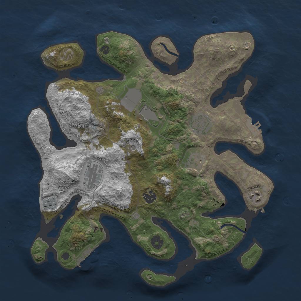 Rust Map: Procedural Map, Size: 3500, Seed: 311097, 12 Monuments