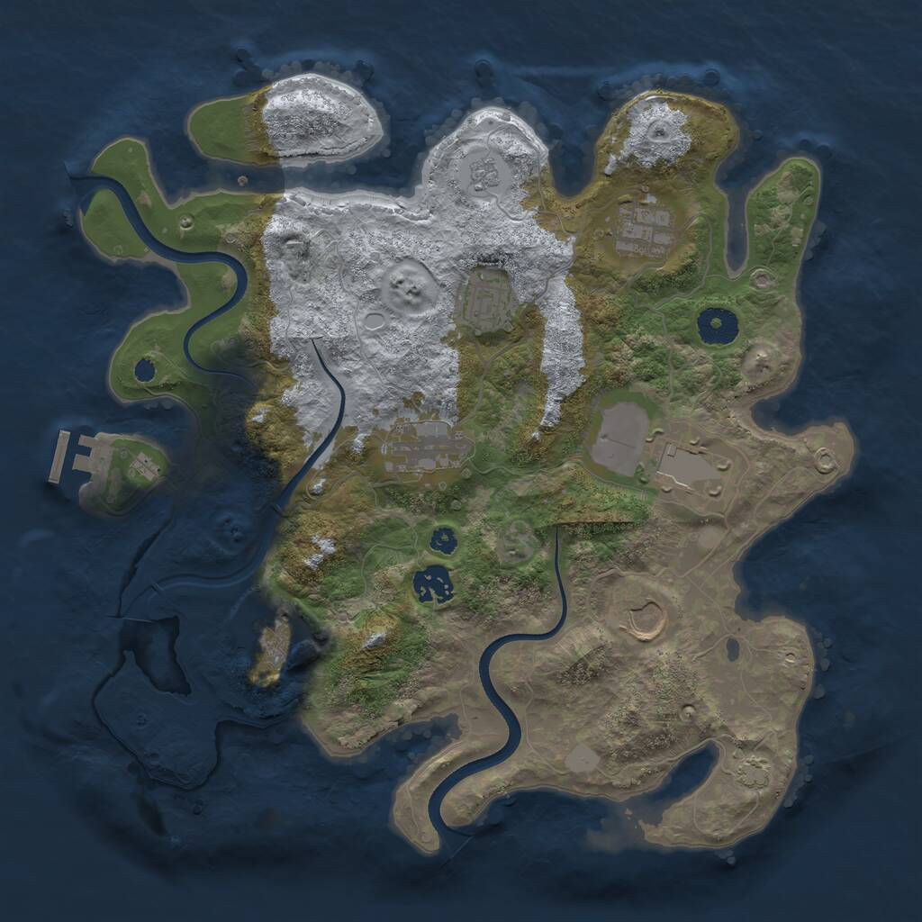 Rust Map: Procedural Map, Size: 3500, Seed: 274375, 11 Monuments