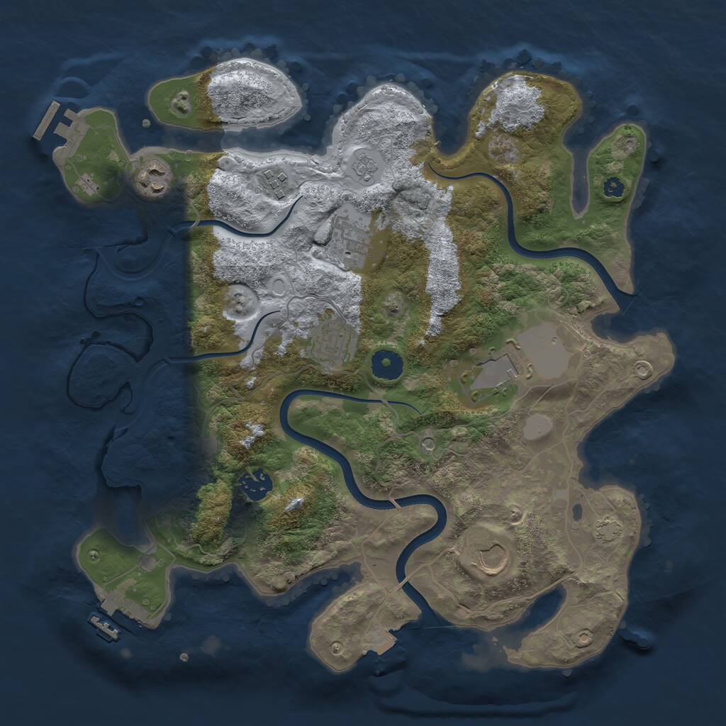 Rust Map: Procedural Map, Size: 3500, Seed: 274375, 13 Monuments