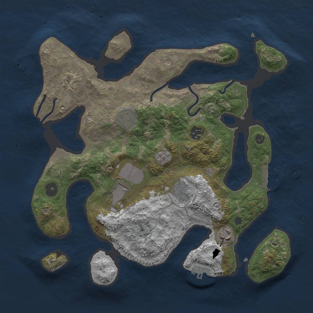 Rust Map: Procedural Map, Size: 3500, Seed: 288284, 12 Monuments