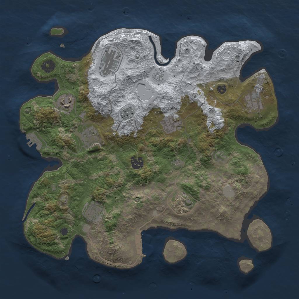 Rust Map: Procedural Map, Size: 3400, Seed: 25271188, 18 Monuments