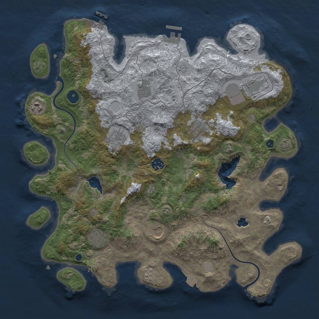 Rust Map: Procedural Map, Size: 4000, Seed: 73496, 15 Monuments