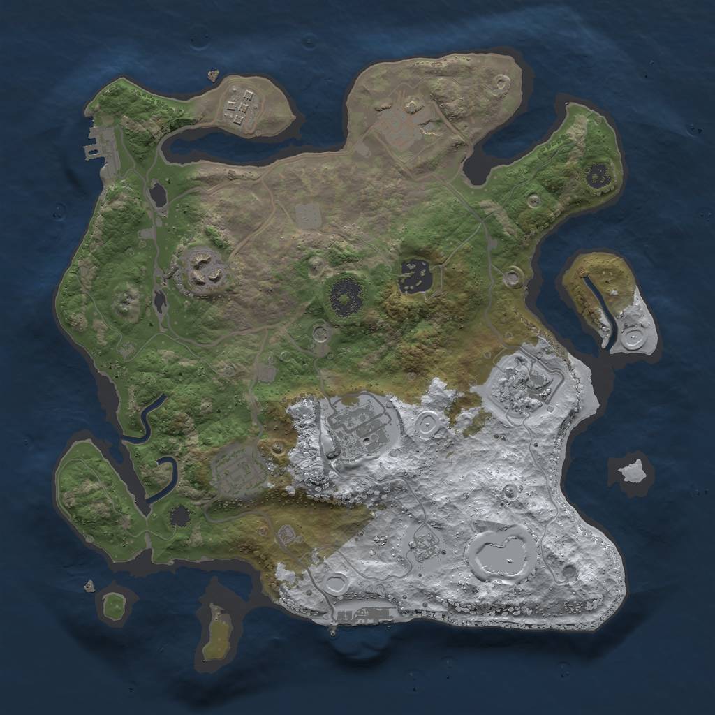 Rust Map: Procedural Map, Size: 3000, Seed: 152662345, 16 Monuments