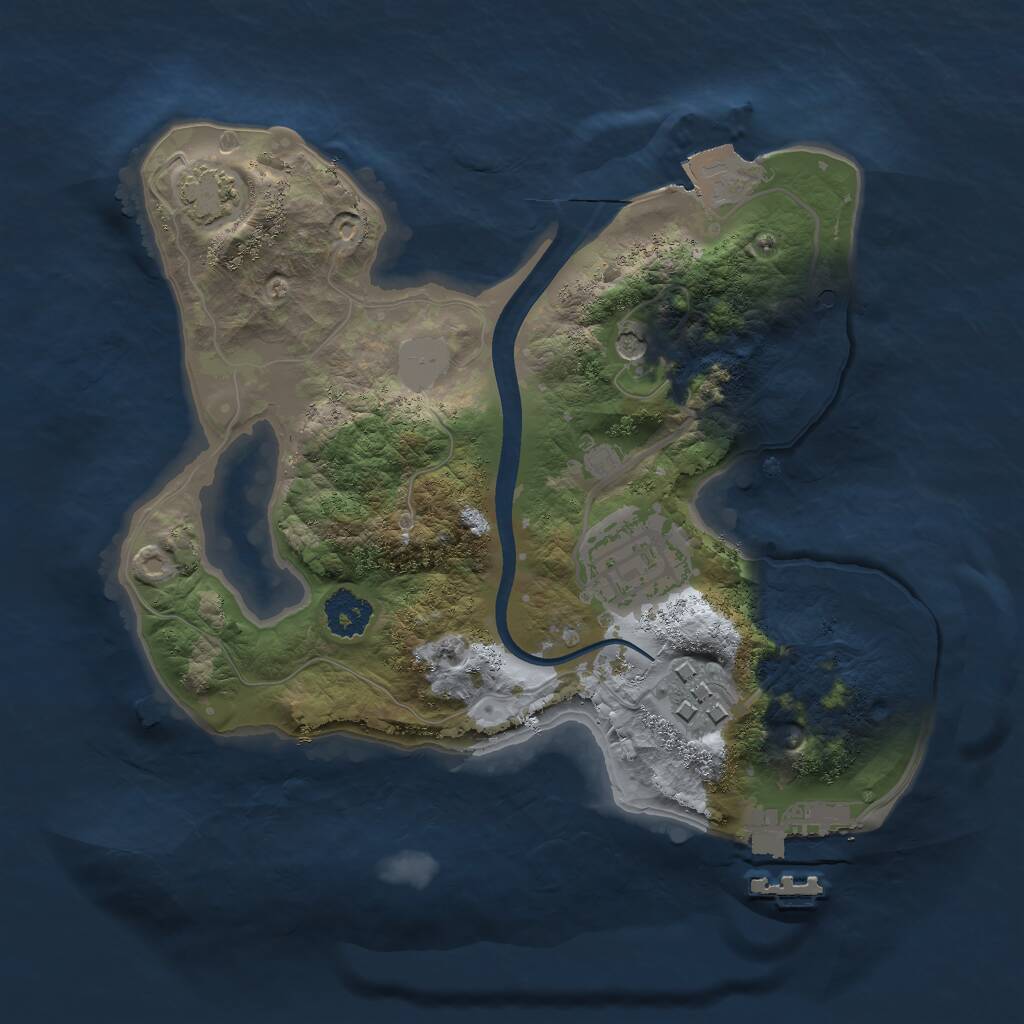 Rust Map: Procedural Map, Size: 2200, Seed: 34847541, 6 Monuments