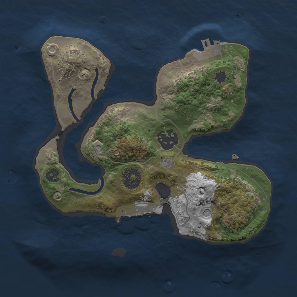 Rust Map: Procedural Map, Size: 2200, Seed: 34847541, 12 Monuments