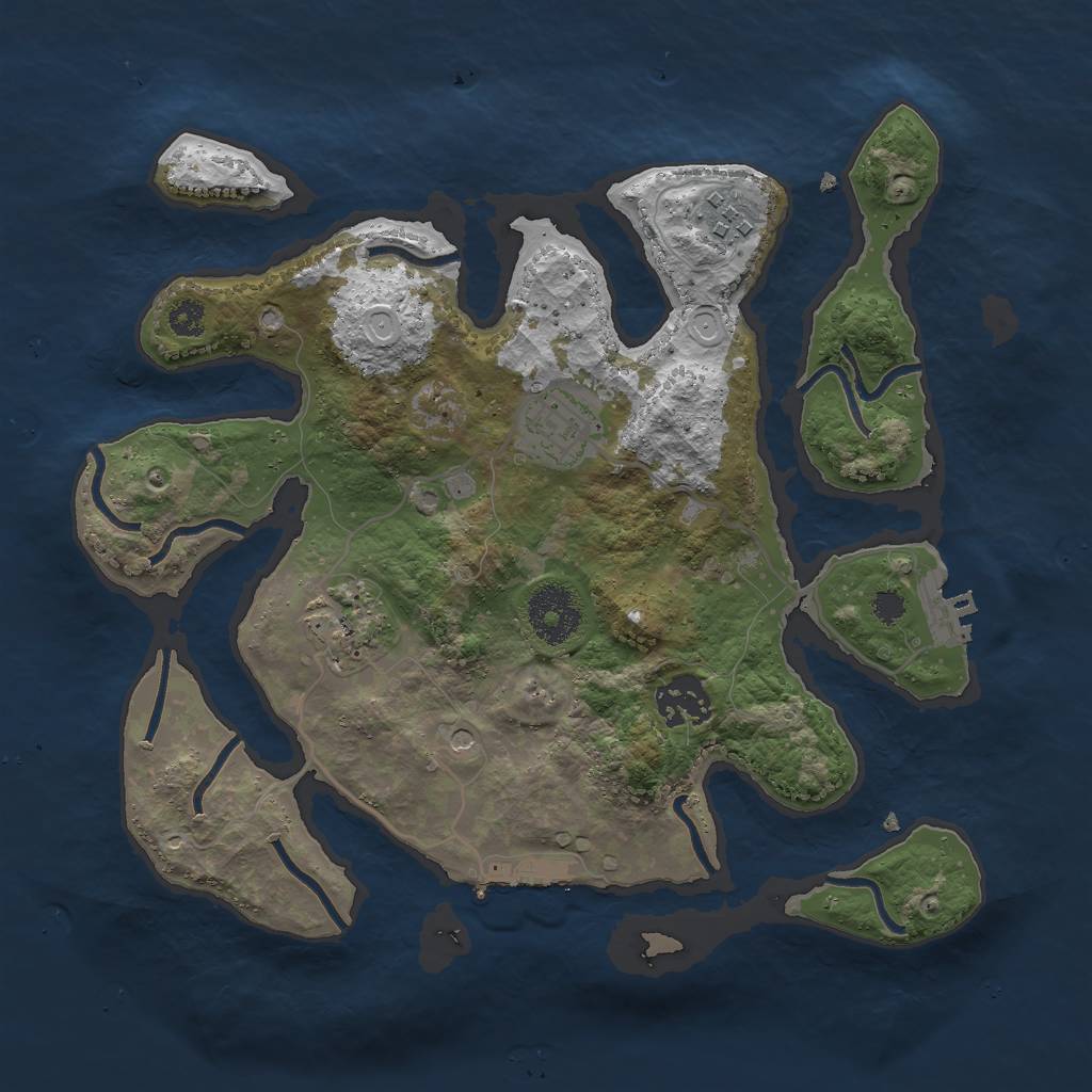 Rust Map: Procedural Map, Size: 3000, Seed: 346362, 12 Monuments