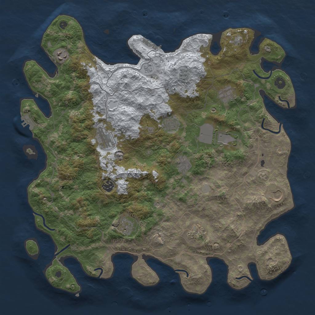 Rust Map: Procedural Map, Size: 4230, Seed: 1255202064, 20 Monuments