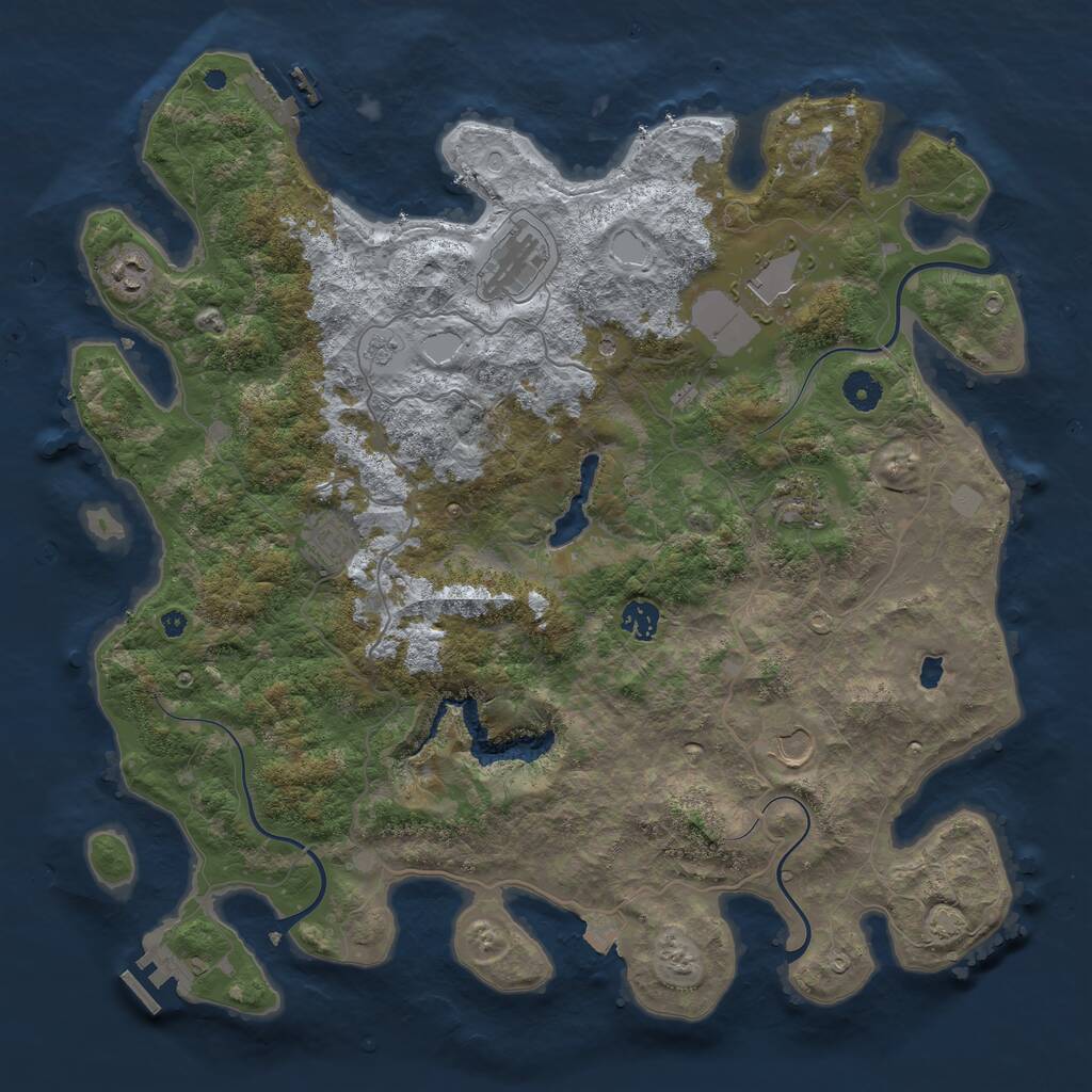 Rust Map: Procedural Map, Size: 4230, Seed: 1255202064, 13 Monuments