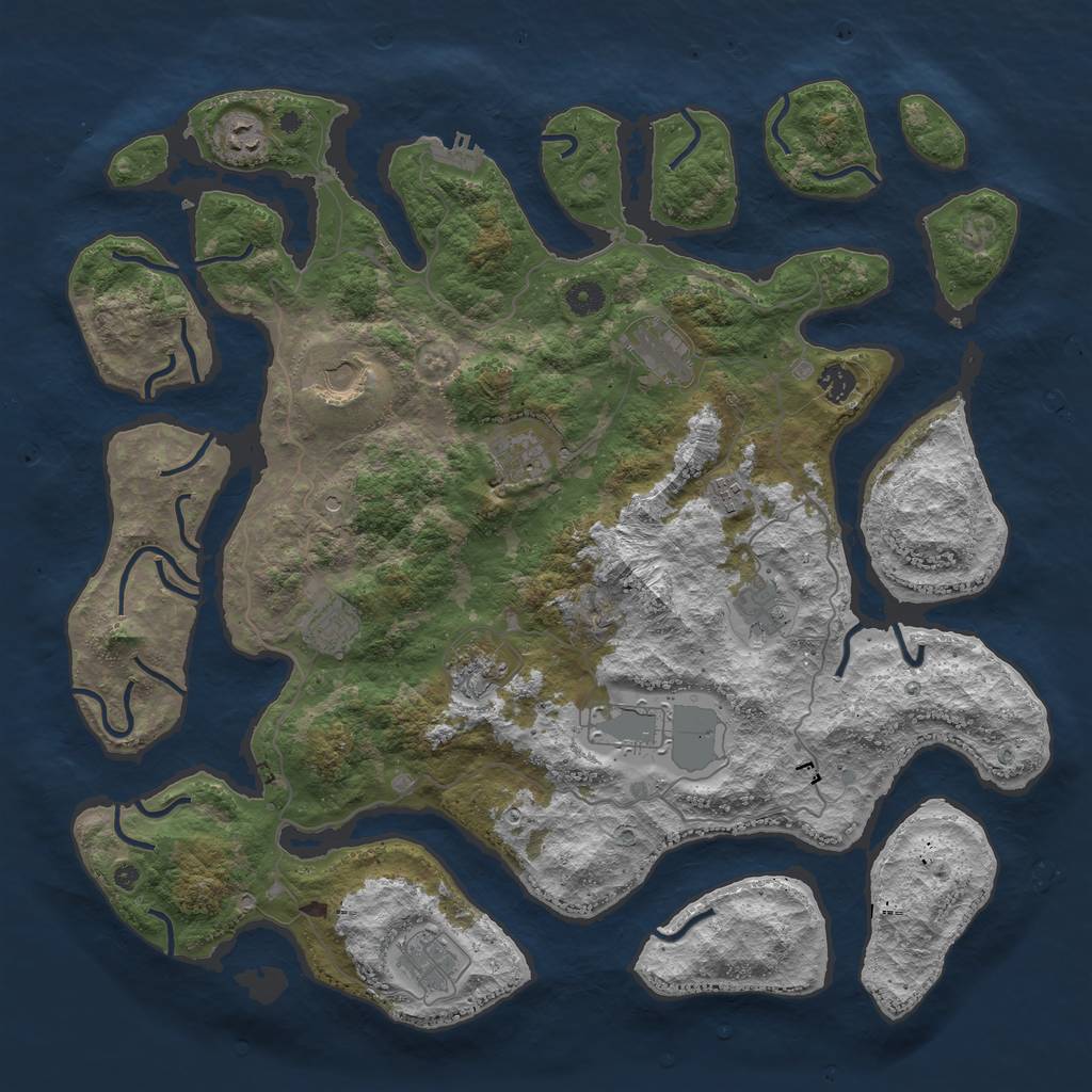 Rust Map: Procedural Map, Size: 4500, Seed: 581076555, 15 Monuments