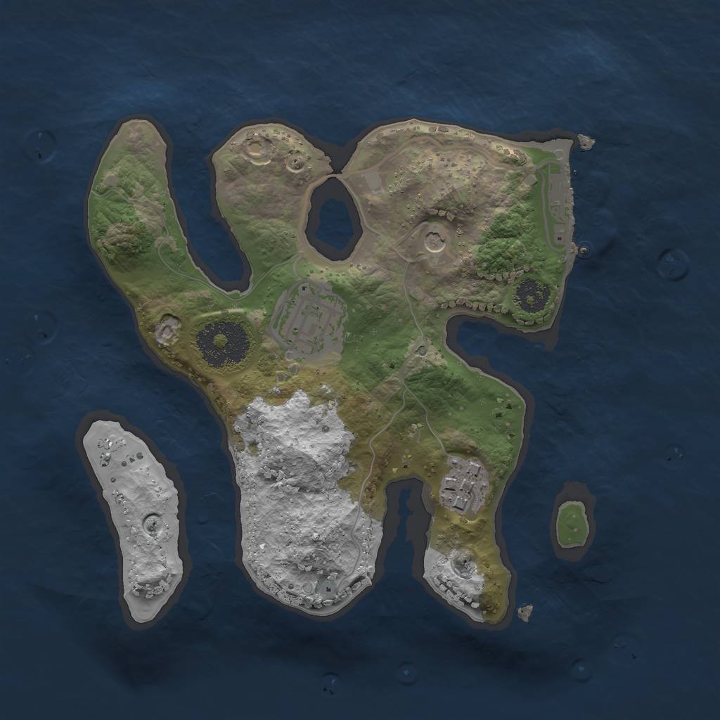 Rust Map: Procedural Map, Size: 2200, Seed: 3, 6 Monuments