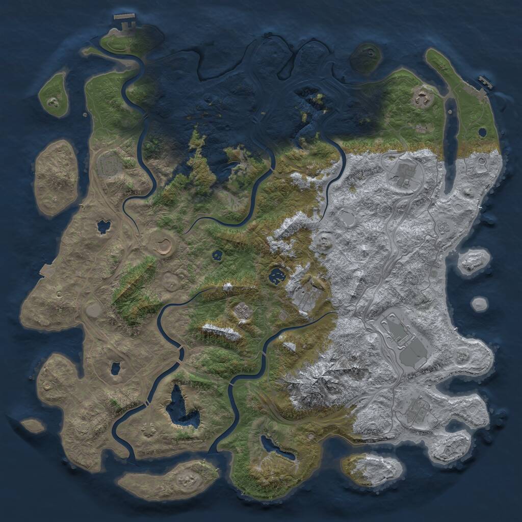 Rust Map: Procedural Map, Size: 5000, Seed: 983340113, 15 Monuments