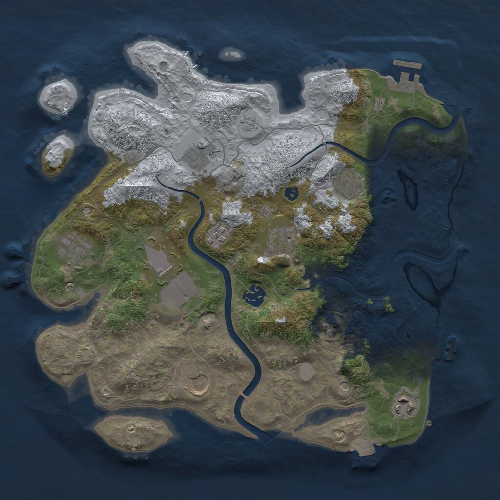 Rust Map: Procedural Map, Size: 3500, Seed: 981196, 15 Monuments
