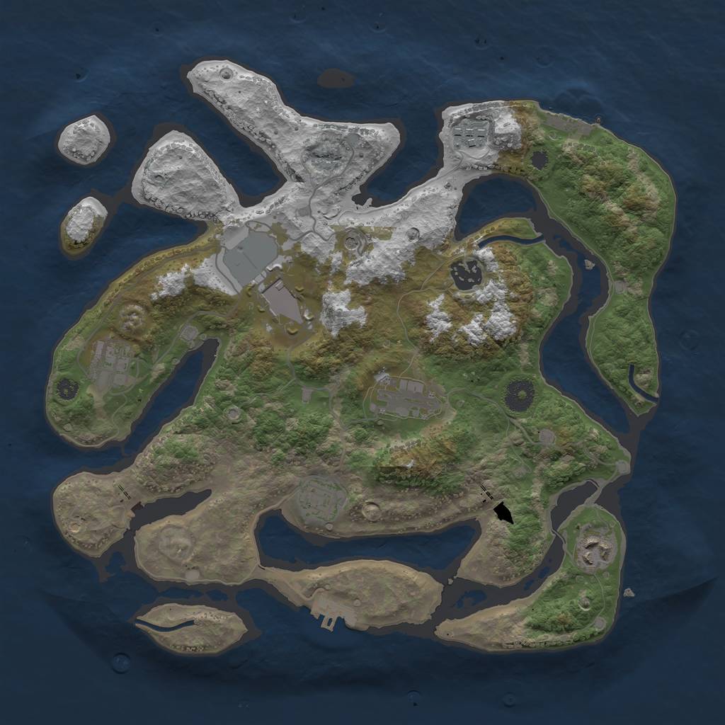 Rust Map: Procedural Map, Size: 3500, Seed: 981196, 12 Monuments