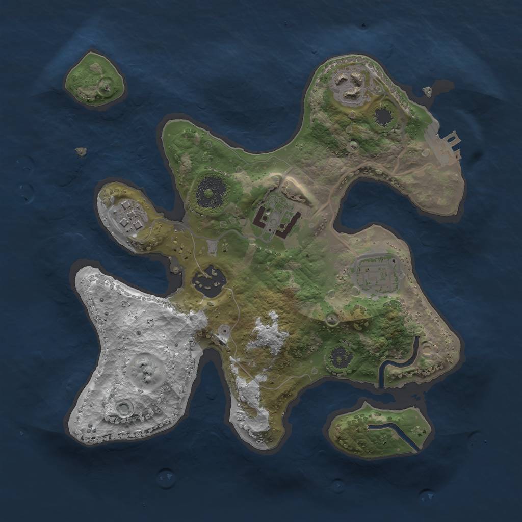 Rust Map: Procedural Map, Size: 2500, Seed: 13826, 8 Monuments