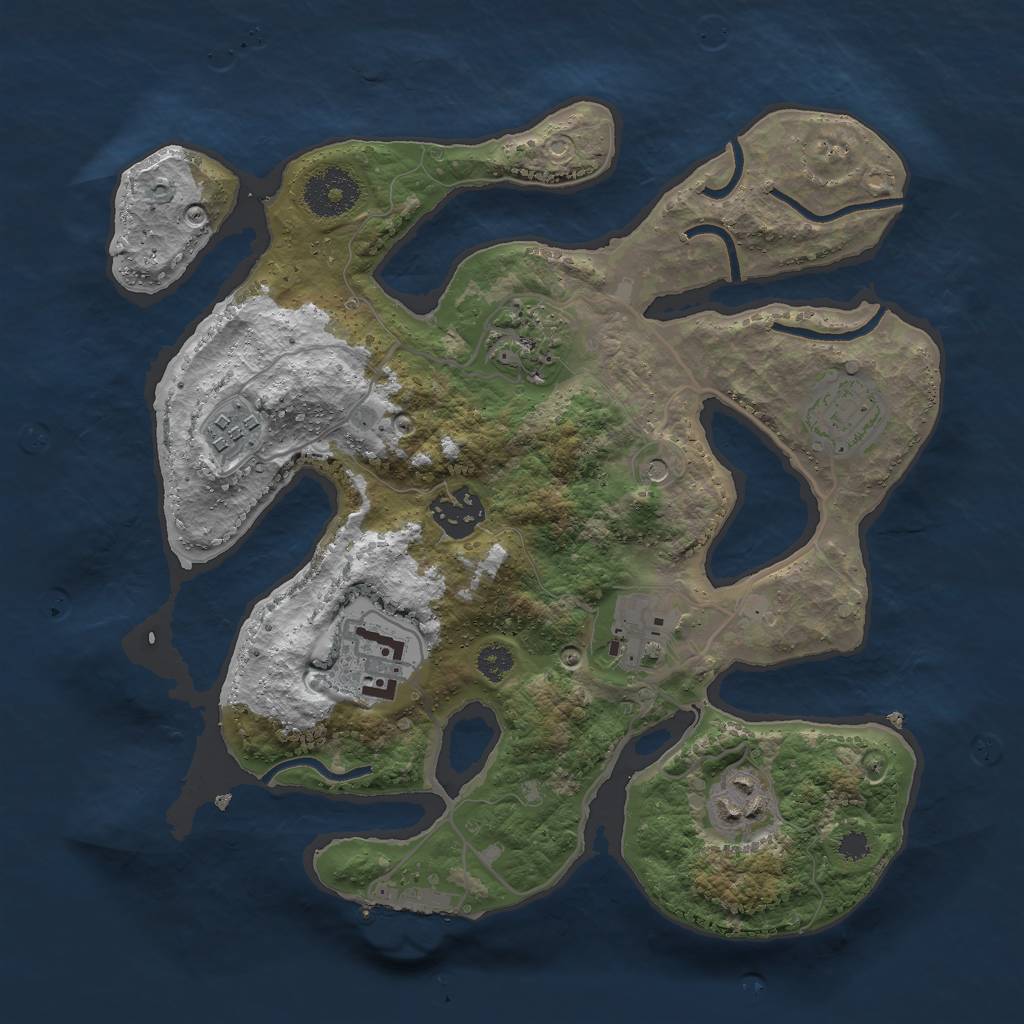 Rust Map: Procedural Map, Size: 3000, Seed: 14643, 11 Monuments