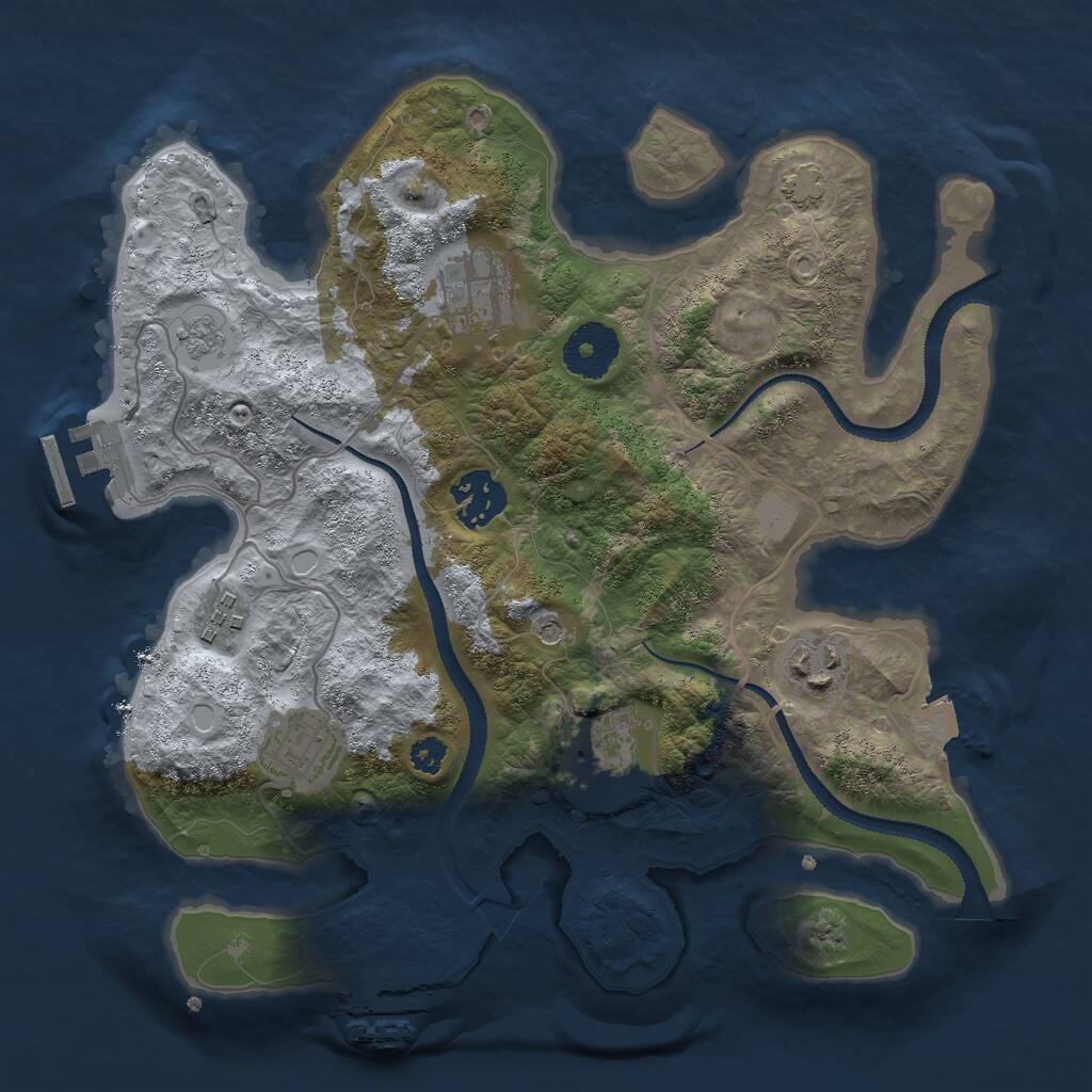 Rust Map: Procedural Map, Size: 3000, Seed: 1672211521, 12 Monuments