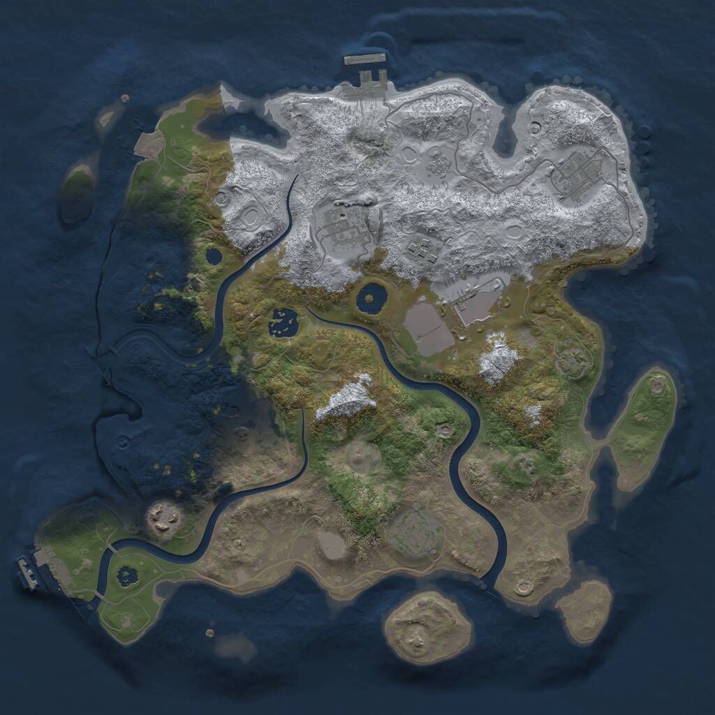 Rust Map: Procedural Map, Size: 3500, Seed: 75156, 14 Monuments