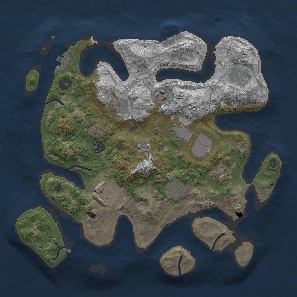 Rust Map: Procedural Map, Size: 3500, Seed: 75156, 14 Monuments