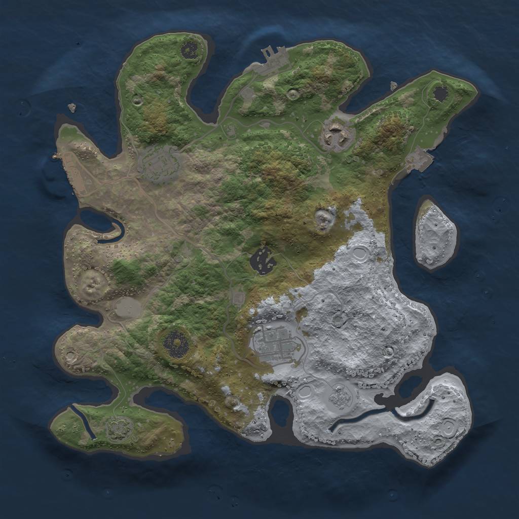 Rust Map: Procedural Map, Size: 3000, Seed: 2997, 11 Monuments