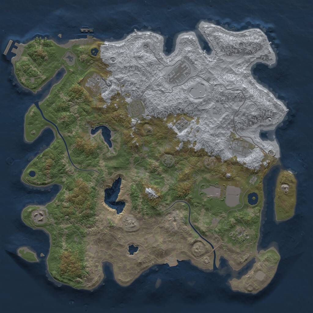 Rust Map: Procedural Map, Size: 4000, Seed: 89548644, 14 Monuments