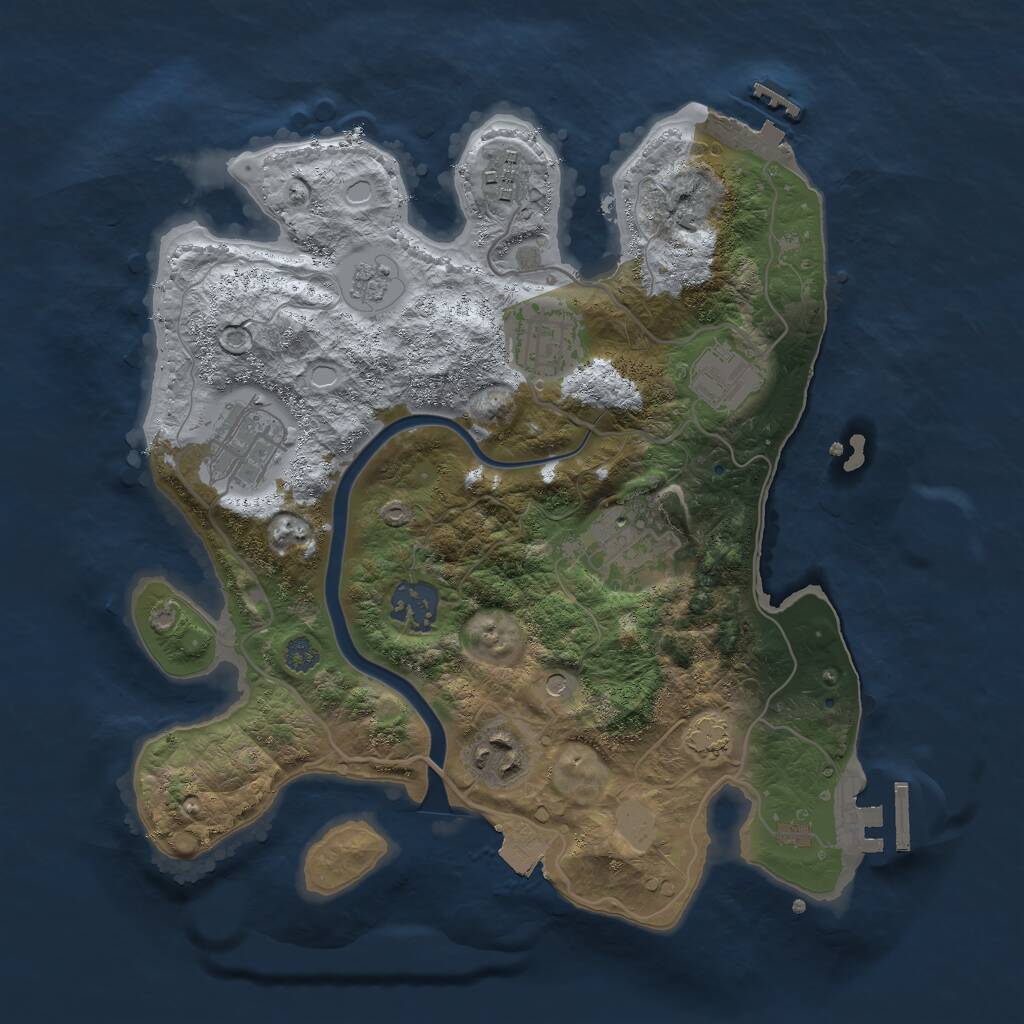 Rust Map: Procedural Map, Size: 3000, Seed: 1380997161, 12 Monuments