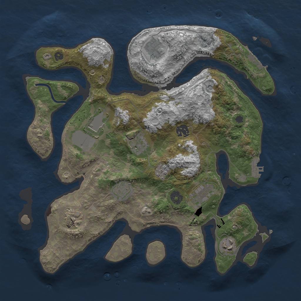 Rust Map: Procedural Map, Size: 3500, Seed: 1610282468, 17 Monuments