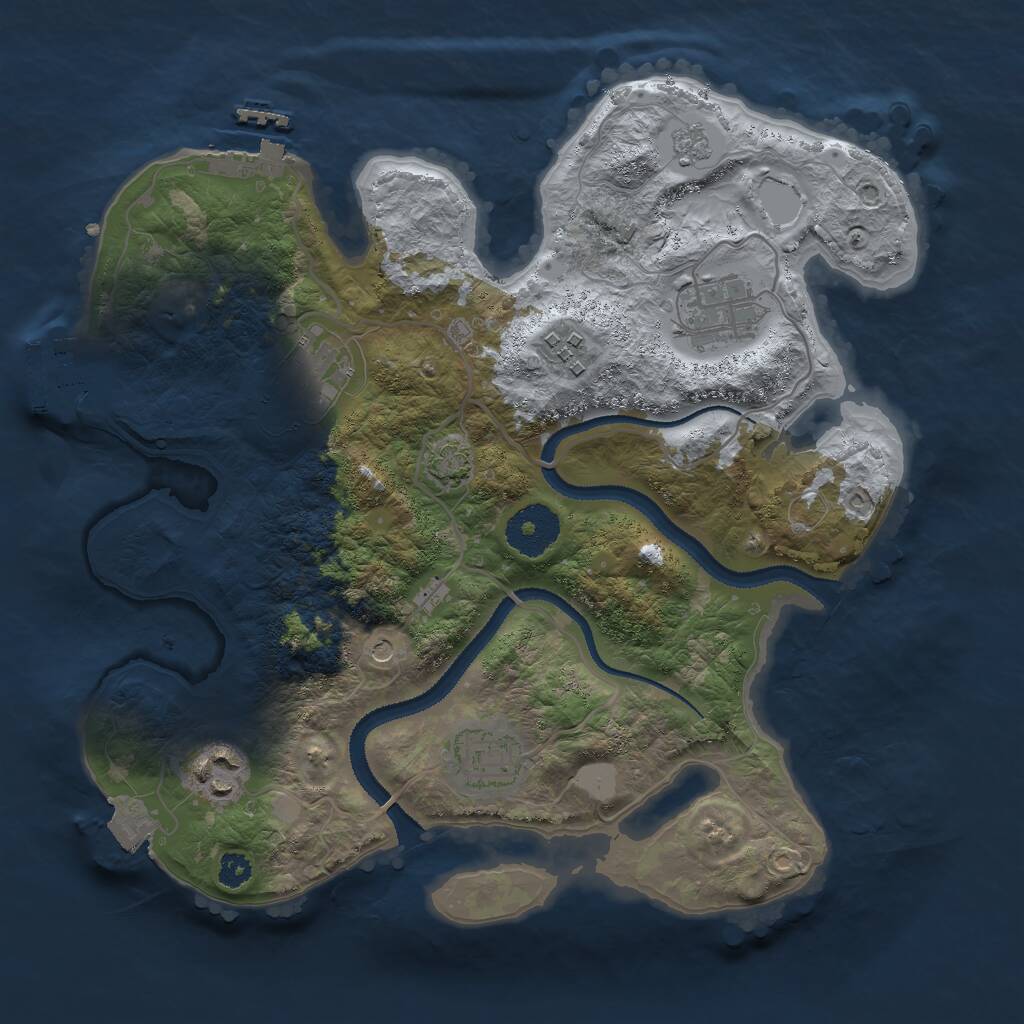 Rust Map: Procedural Map, Size: 3000, Seed: 1621147476, 11 Monuments