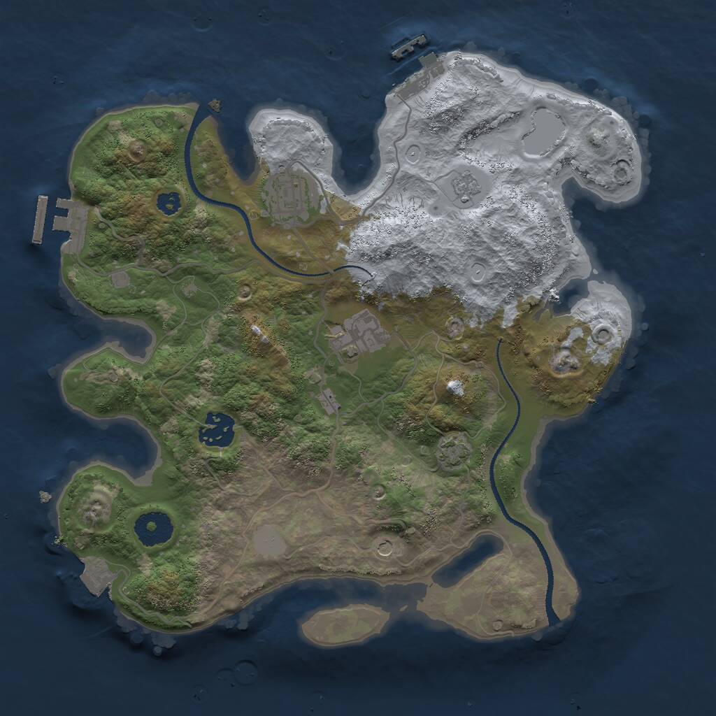 Rust Map: Procedural Map, Size: 3000, Seed: 1621147476, 9 Monuments