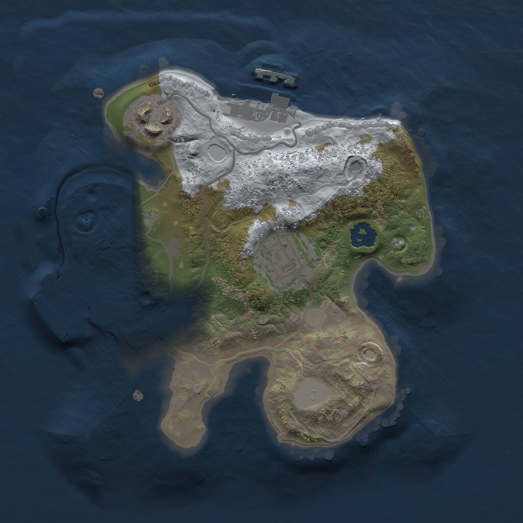 Rust Map: Procedural Map, Size: 2000, Seed: 516541, 5 Monuments